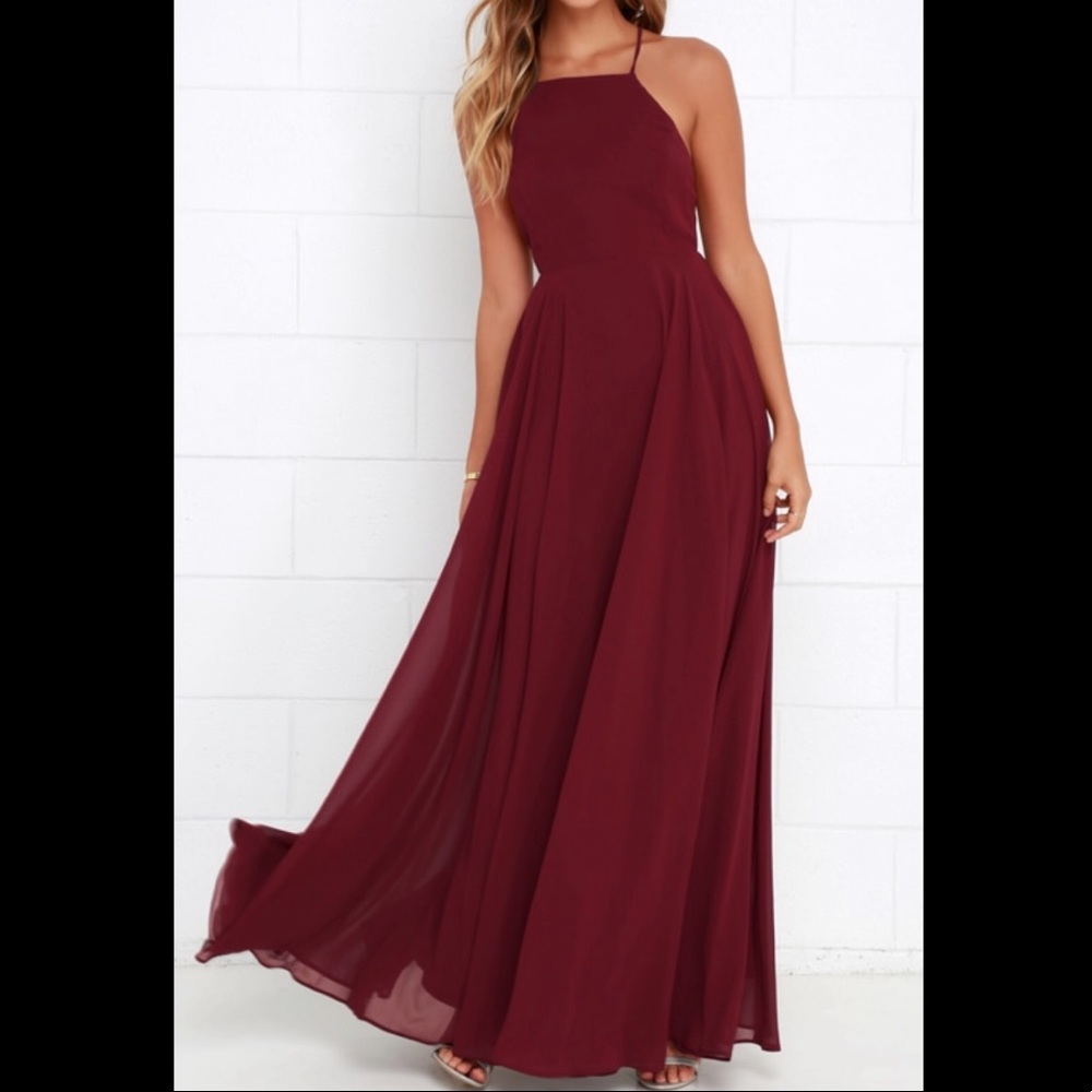 Maroon maxi dress